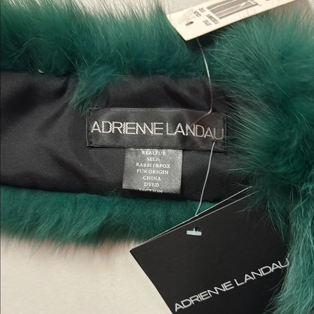 Adrienne Landau Emerald Green Fox Fur Wrap